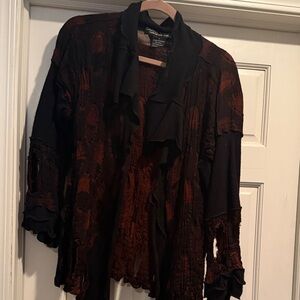 Elegant Black and Brown Women's Cardigan